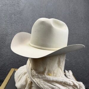 Resistol 5 Star Cowboy Hat Men's 7 3/8 Cream Felt Western Style